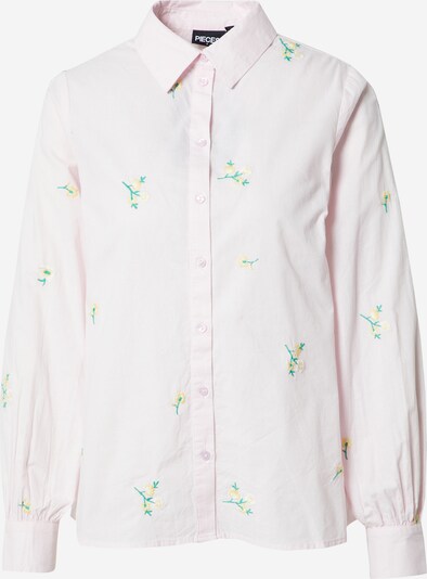 PIECES Chemisier 'SUMMER' en jaune / vert / rose pastel / blanc, Vue avec produit
