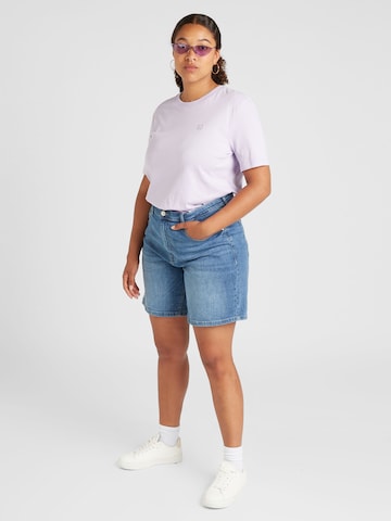 Calvin Klein Jeans Normalny krój Koszulka w kolorze fioletowy