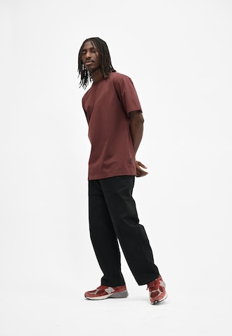 Cleptomanicx Shirt 'Classic Tee Ligull Classic' in Brown