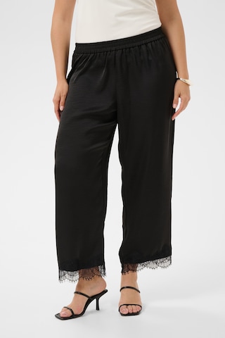 KAFFE CURVE Wide leg Trousers 'KCthilda' in Black: front