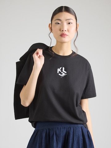 Tricou de la KARL LAGERFELD JEANS pe negru: față