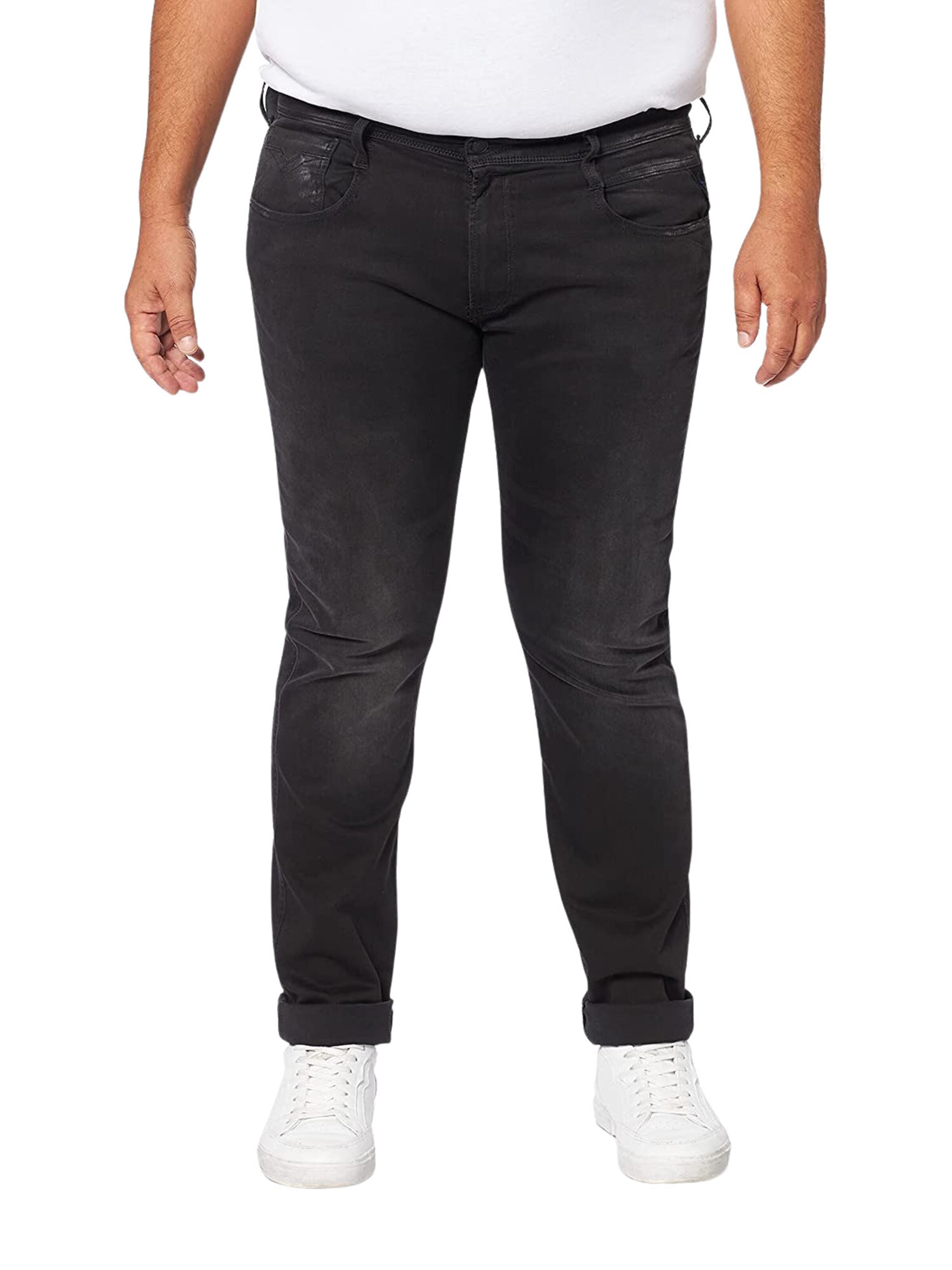 REPLAY Slim fit Jeans 'Anbass' in Black: front