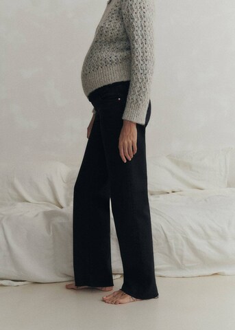 MANGO Wide Leg Jeans in Schwarz: Vorderseite