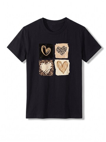 T-shirt 'Women's Short Sleeve Shirt Summer Tops' LapaPlus en noir