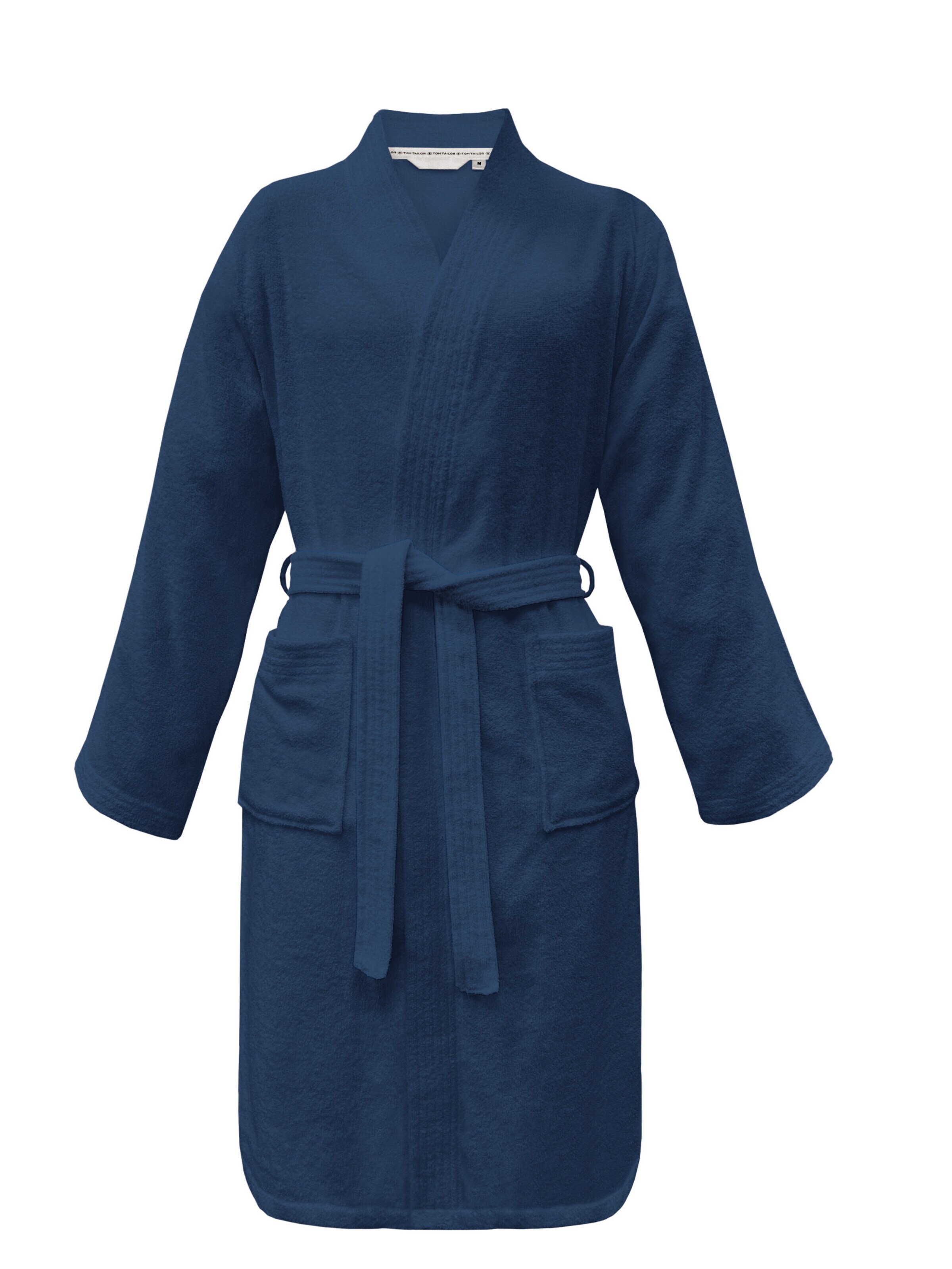 TOM TAILOR Long Bathrobe in Blue: front