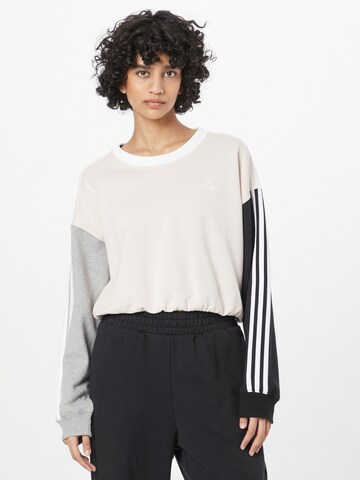 ADIDAS SPORTSWEAR Athletic Sweatshirt 'Essentials 3-Stripes ' in Beige: front