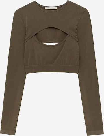 Pull&Bear Shirt in Brown: front