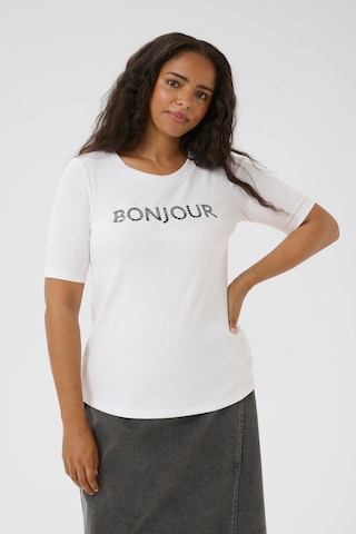 KAFFE CURVE Shirt 'KCnour' in Wit: voorkant