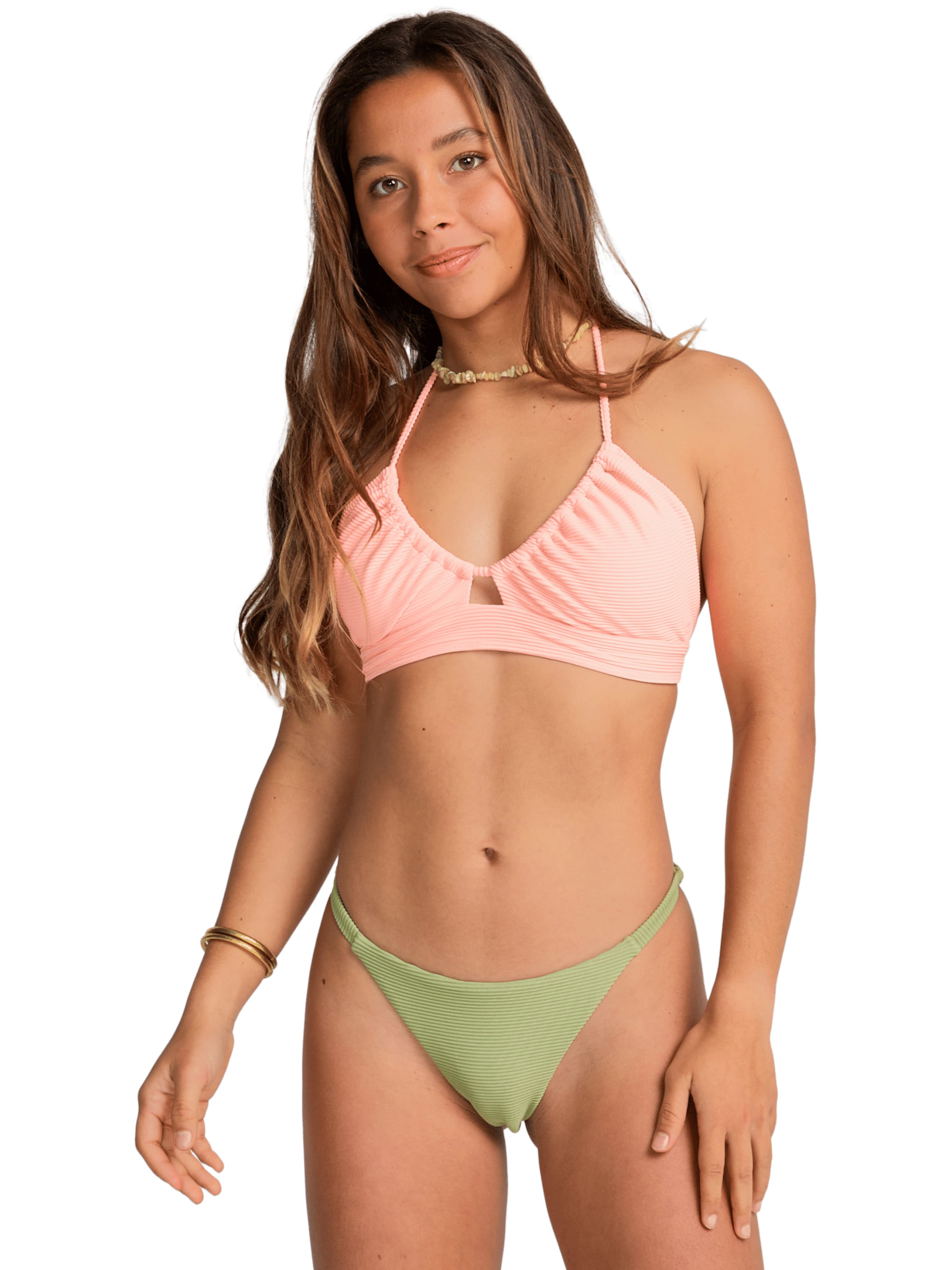 BILLABONG Triangel Bikinitop 'Tanlines Nikki Halter' in Roze: voorkant