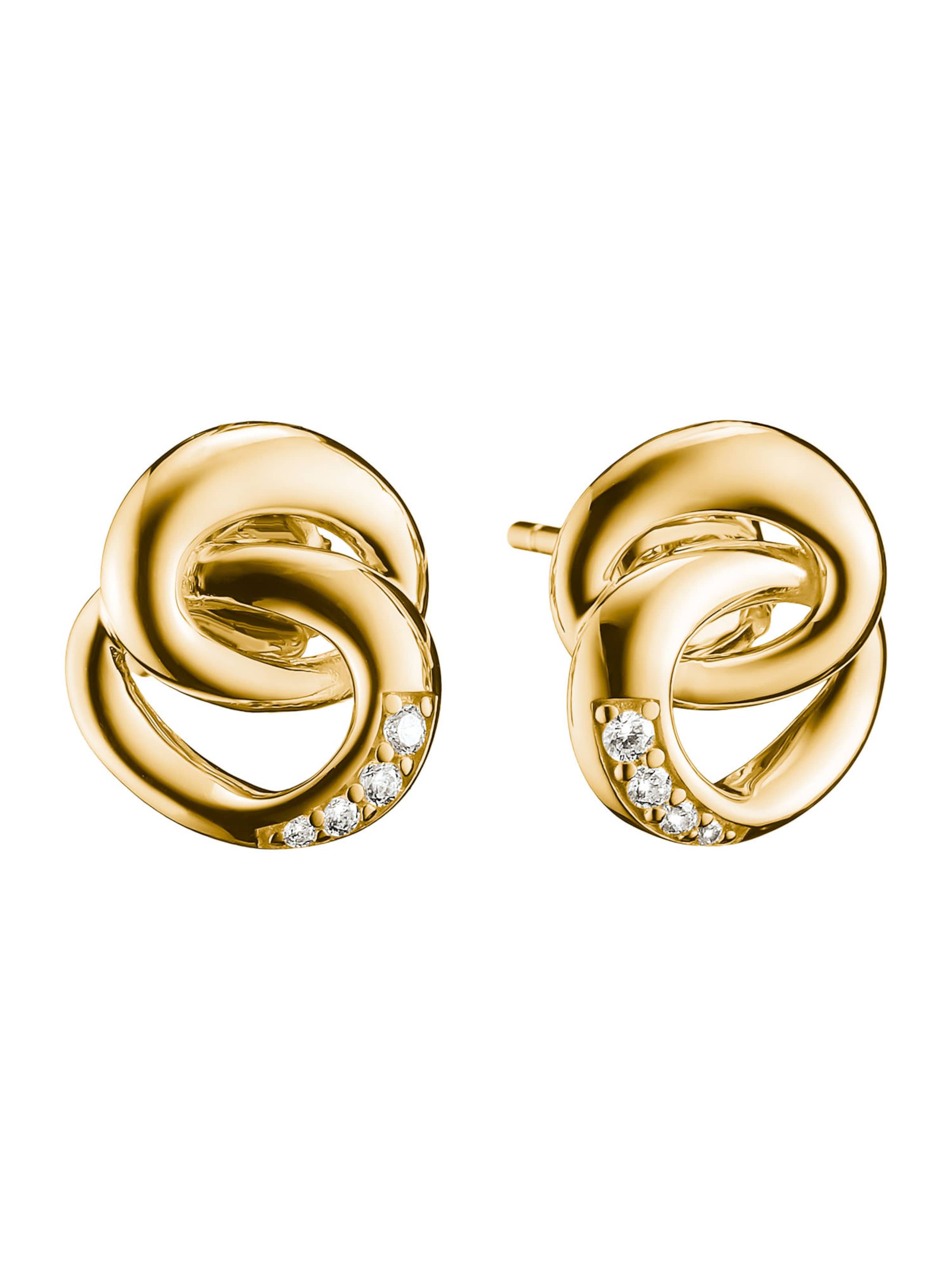 Thomas Sabo Ohrstecker Together mit weißem Zirkonia in Gelb: Vorderseite