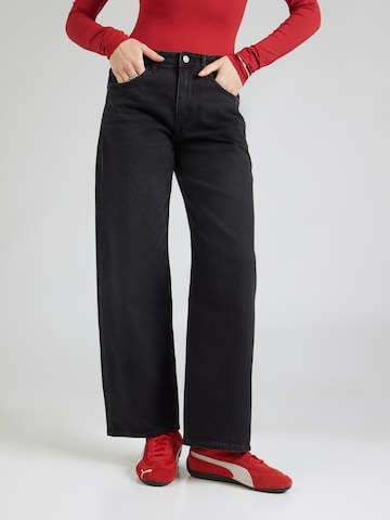 Dawn Wide leg Jeans in Zwart: voorkant