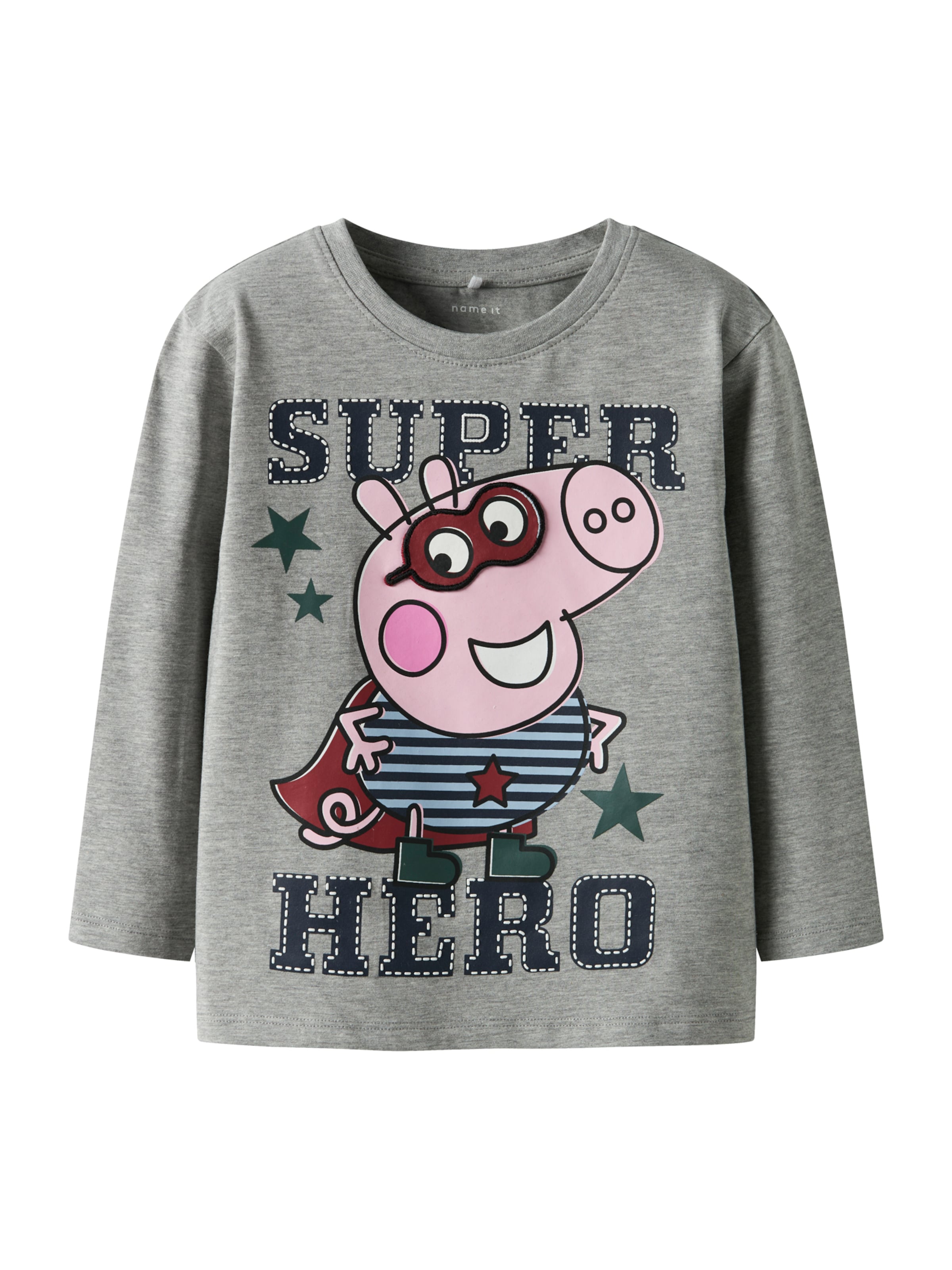 NAME IT Shirt 'NMMOtto Peppa' in Grey: front