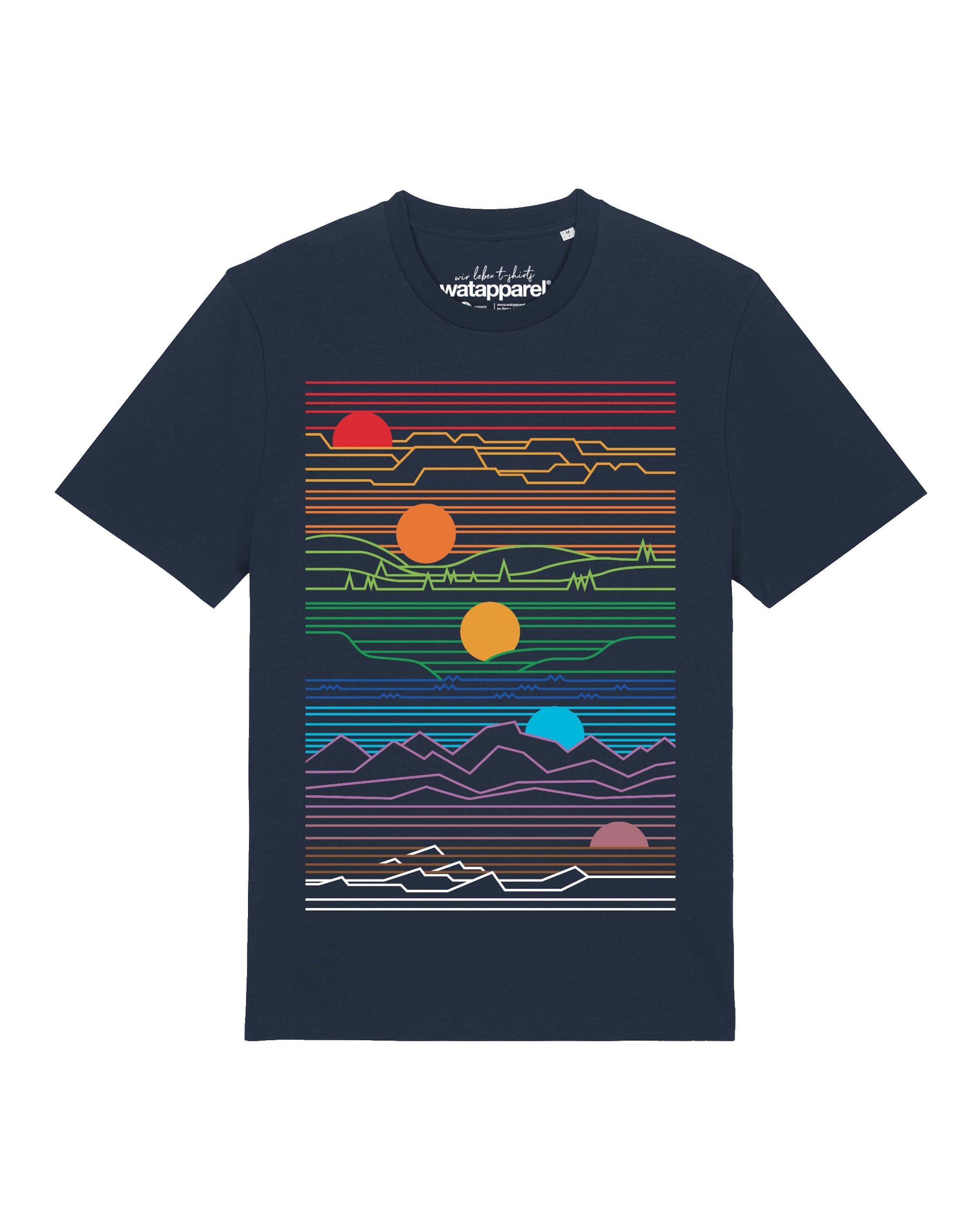 T-Shirt 'Sun And Moon' Watapparel en bleu : devant