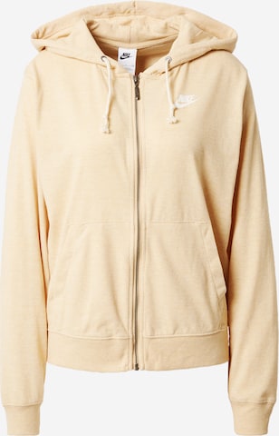 Veste de survêtement Nike Sportswear en beige : devant