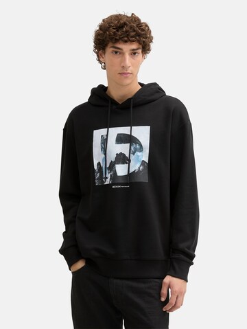 TOM TAILOR DENIM Sweatshirt in Zwart: voorkant