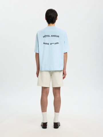 Maglietta 'SLHLiam' di SELECTED in blu: frontale