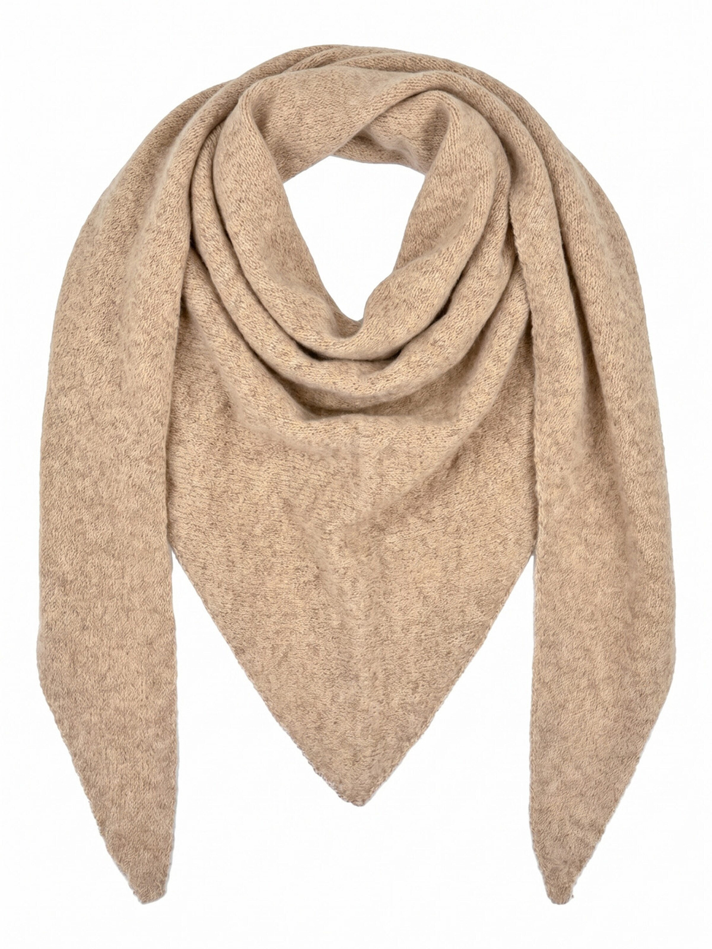styleBREAKER Shawl 'Leichtes Strick Dreieckstuch Woll-Anteil' in Brown: front