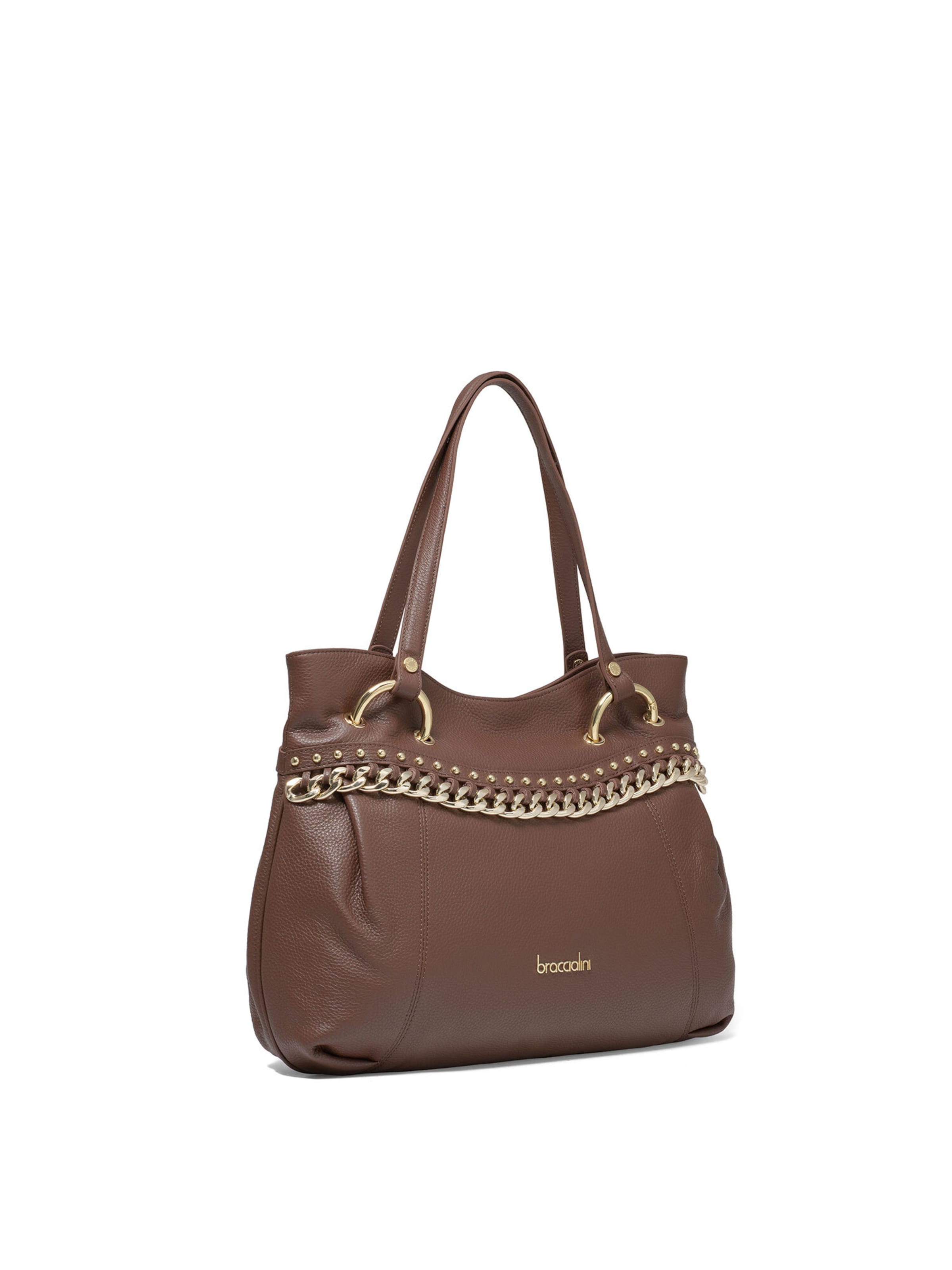 Braccialini Shopper in Bruin: voorkant