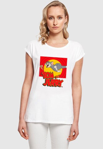ABSOLUTE CULT Shirt 'Tom And Jerry - Chase Scene' in Wit: voorkant