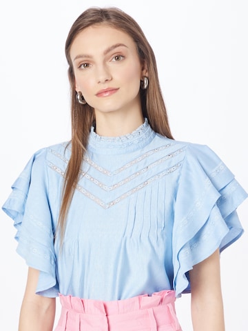 Cream Blouse 'Liselin' in Blauw: voorkant