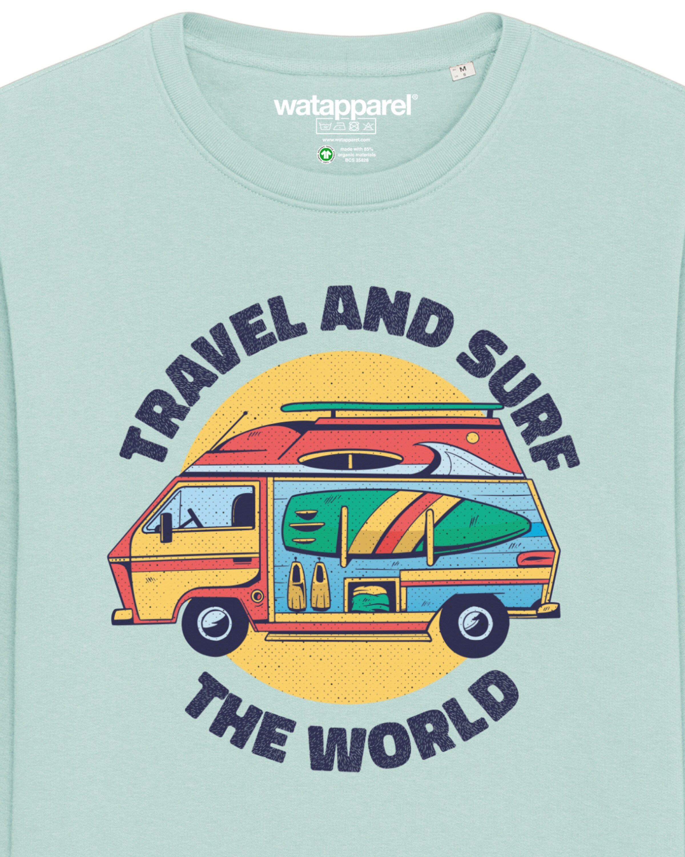 Sweat-shirt 'Travel and surf' Watapparel en bleu