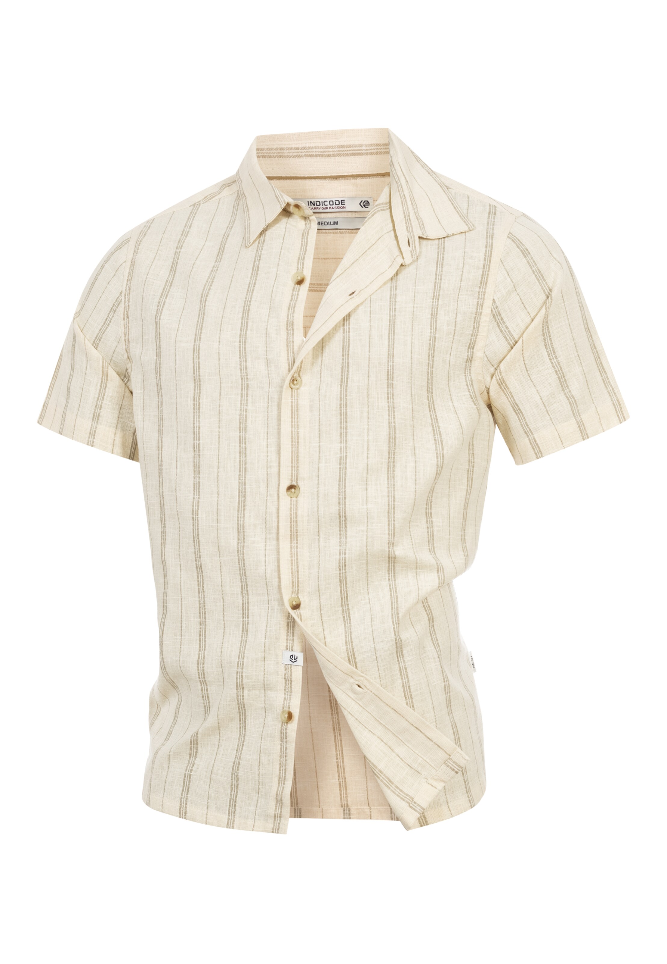 INDICODE JEANS Regular fit Business shirt ' INJulio ' in Beige: front