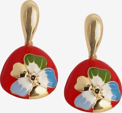 Auskarai 'Pene' iš SOHI, spalva – mėlyna / Auksas / raudona / balta, Prekių apžvalga