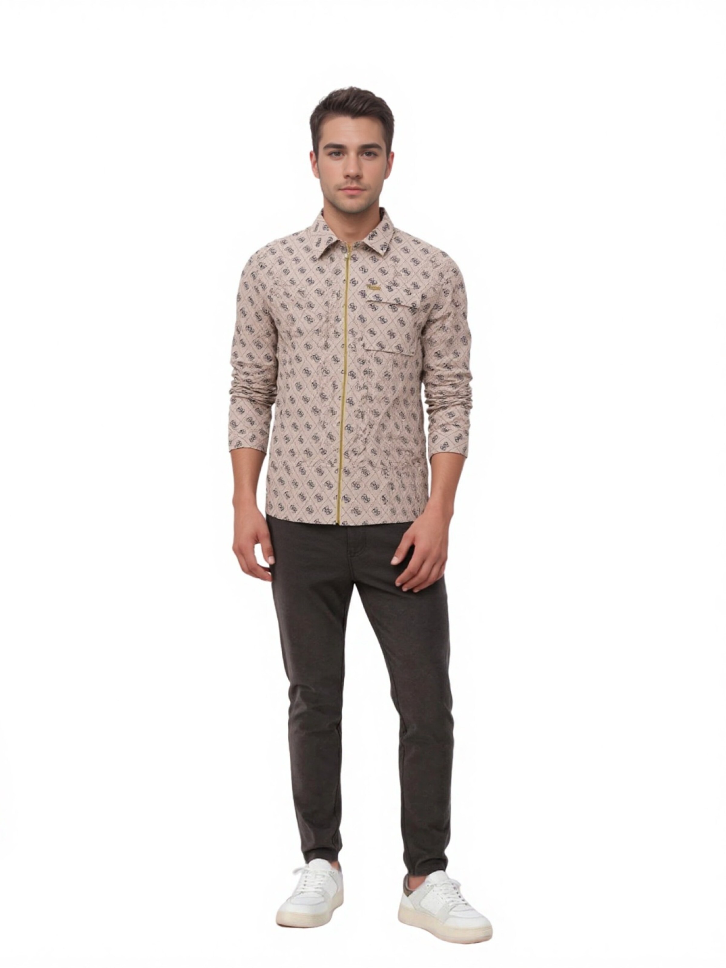 GUESS Regular Fit Hemd '4G Shaket' in Pink