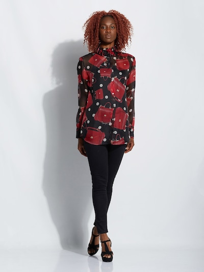 DOLCE & GABBANA Bluse in rot / schwarz, Produktansicht