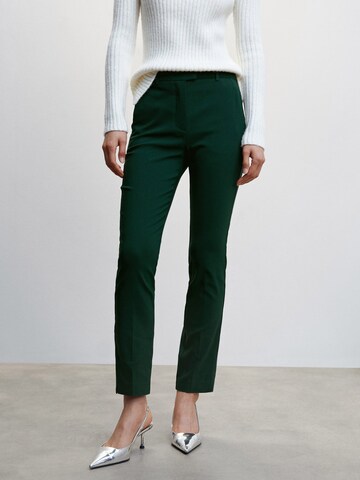 MANGO Skinny Kalhoty 'COLA' – zelená: přední strana