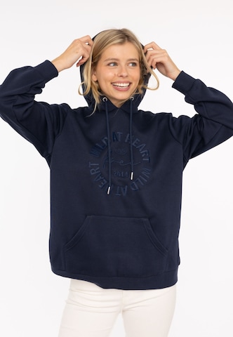 Zwillingsherz Sweatshirt 'WILD AT HEART' in Blauw: voorkant