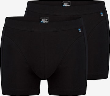 SCHIESSER Boxer shorts 'Long Life Cotton' in Black: front