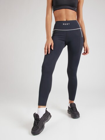 ROXY Skinny Fit Спортен панталон 'BOLD MOVES' в черно: отпред