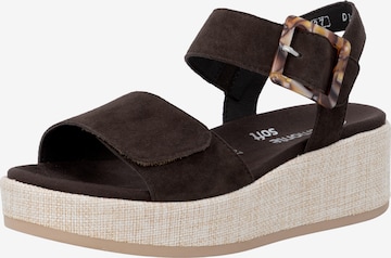 REMONTE Strap Sandals in Brown: front
