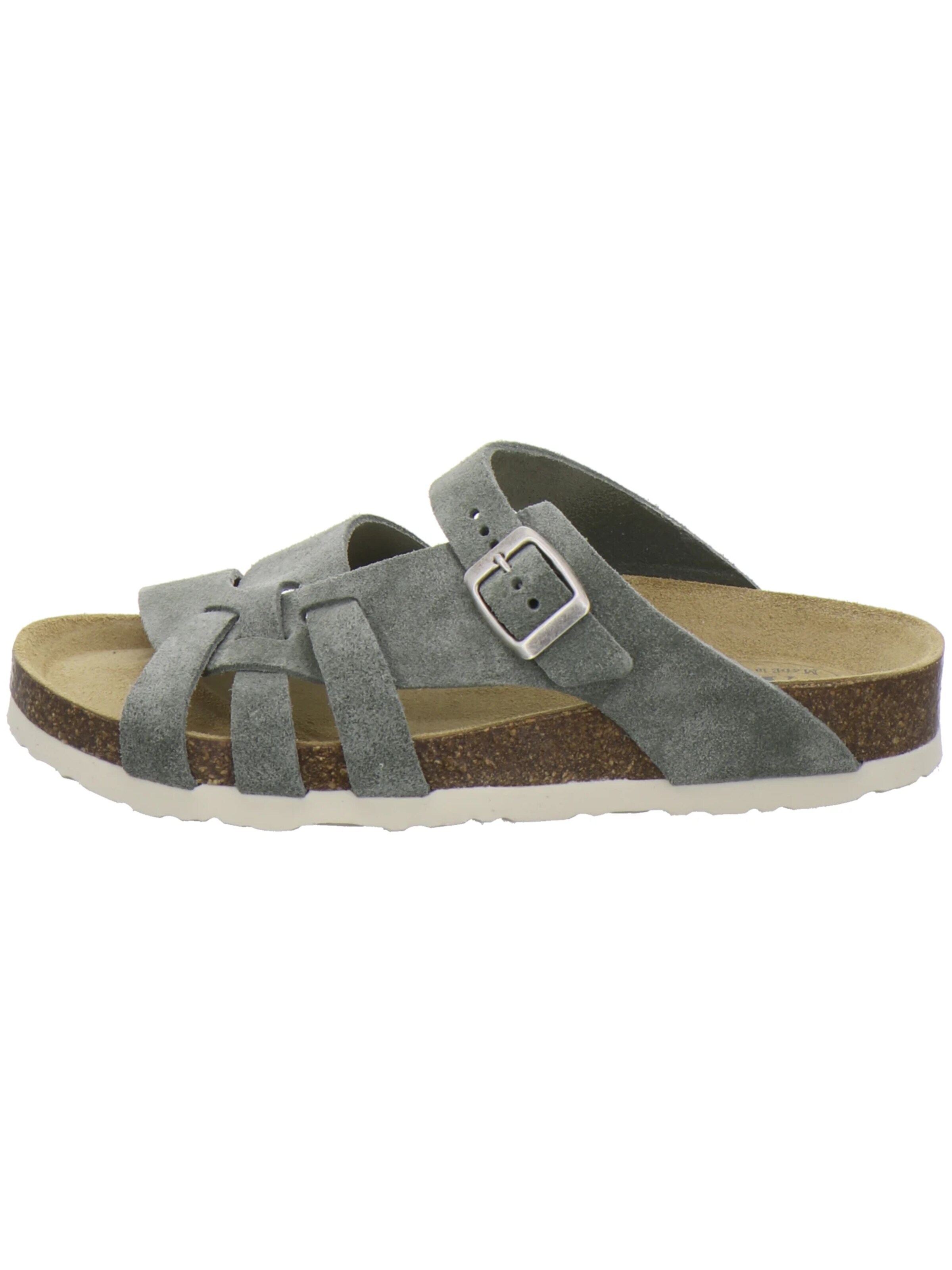 AFS-Schuhe - Zapatos abiertos 'Pantoletten Damen Kralle olive Veloursleder' en verde
