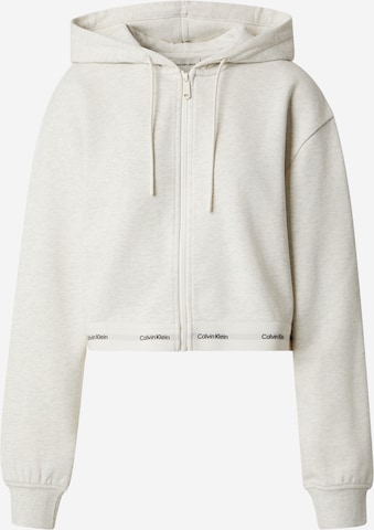 Veste de survêtement Calvin Klein Jeans en beige : devant