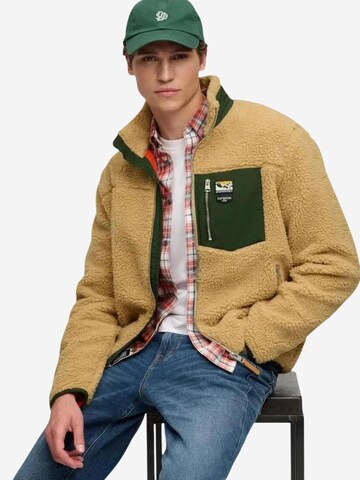 Superdry Fleece jas 'Mountain Full Zip Fleece SDM2014575A' in Beige