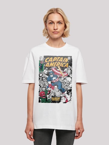 T-shirt 'Marvel Captain America Album Issue Cover' F4NT4STIC en blanc : devant