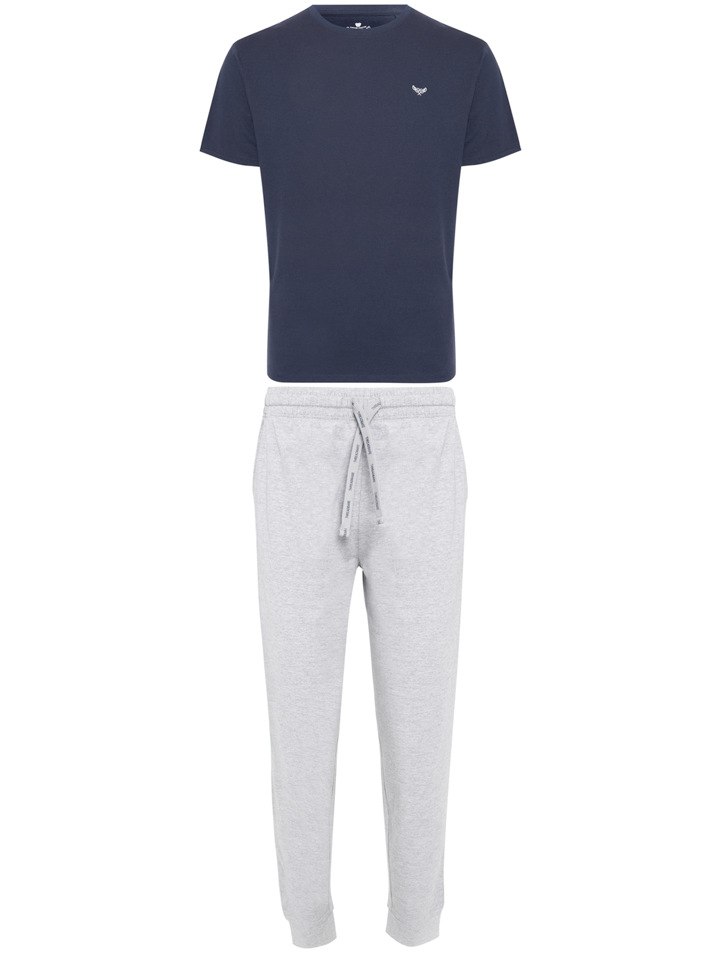 Threadbare Pyjama lang 'Ledger' in Blauw: voorkant