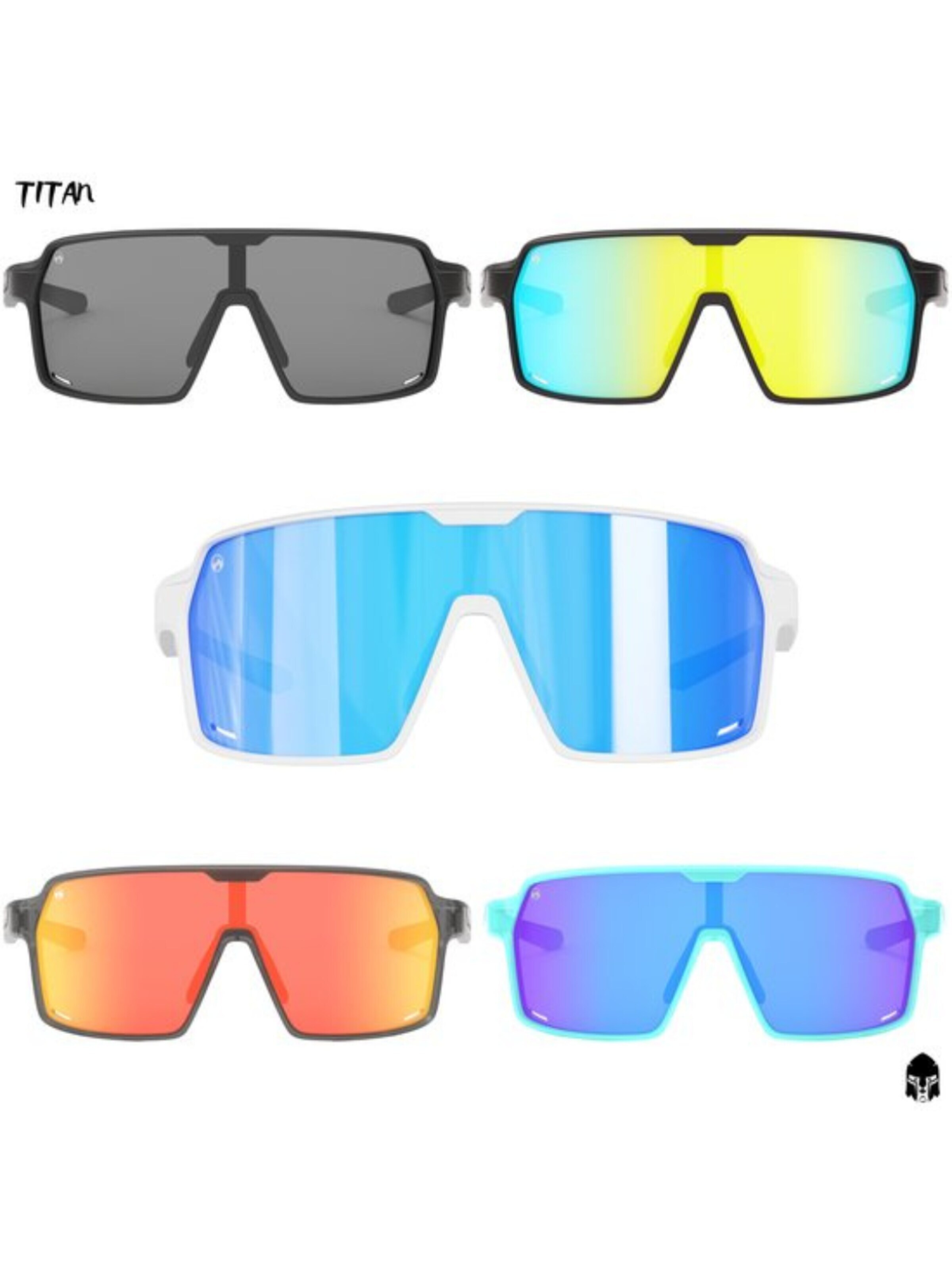 Mowmow Sportsolglasögon 'MowMow Titan Sunglasses - Sports Glasses - Cycling Glasses - Men - Women' i blå