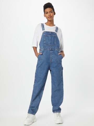 Monki Loose fit Jean Overalls in Blue: front