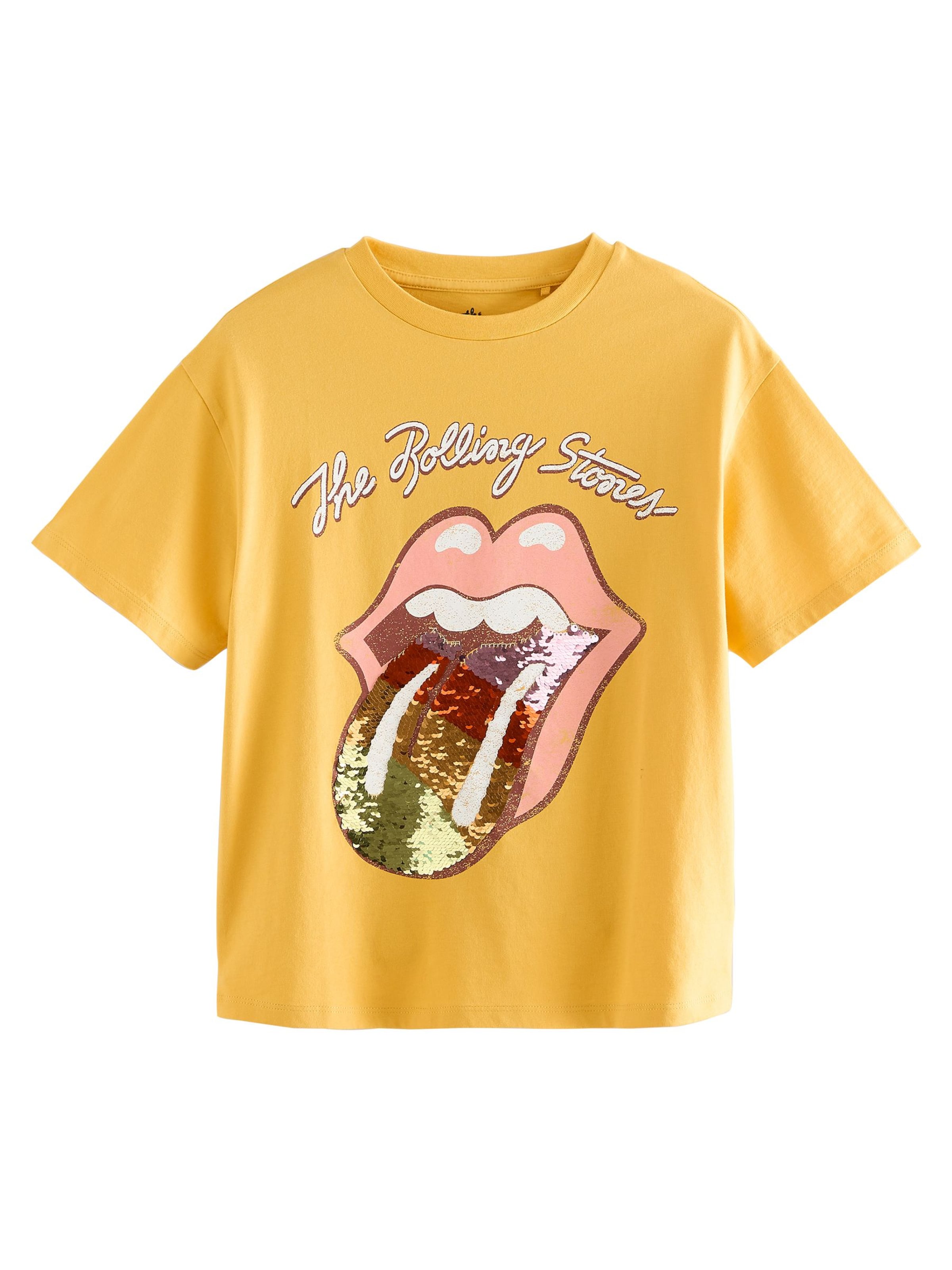 Next Majica 'Rolling Stones Band' | rumena barva: sprednja stran