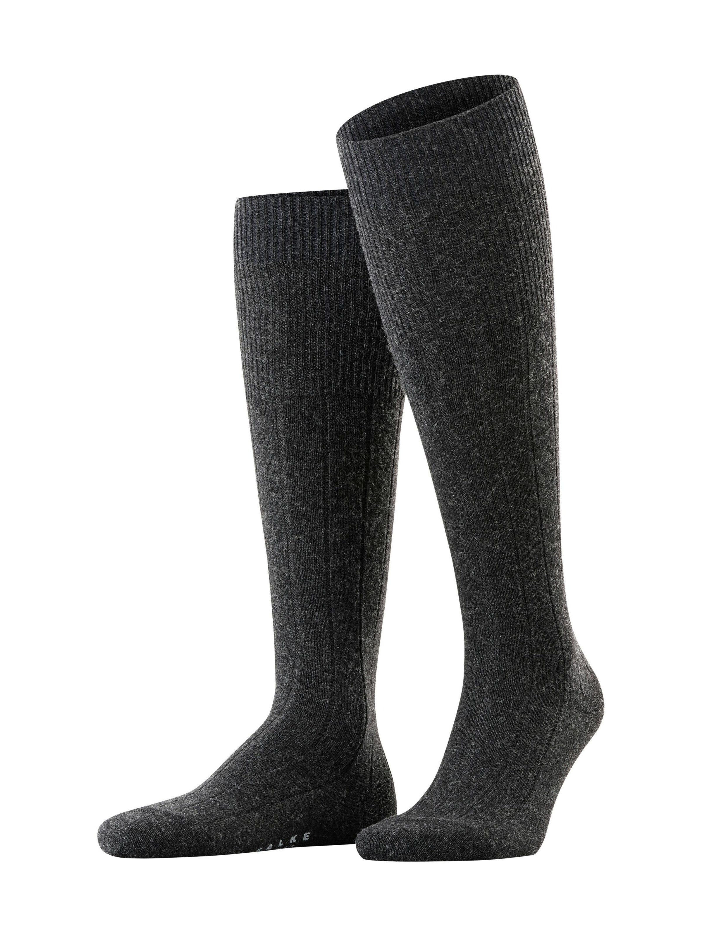 FALKE Knee High Socks 'Lhasa Rib' in Grey