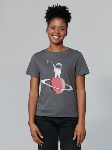 Watapparel T-Shirt ' Astronaut says Hi ' in Grau: Vorderseite