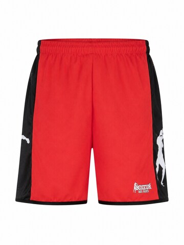 Boxeur des Rues Regular Sporthose 'Men's Sport Shorts Boxeur des Rues, Red and Black, Boxer Print'‌‌‌ in Rot: Vorderseite