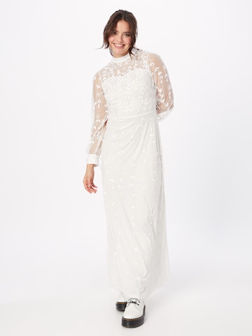 Frock and Frill Dress in White: front