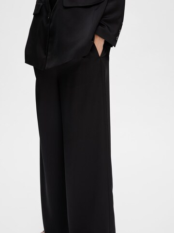 Wide Leg Pantalon 'Tasja' SELECTED en noir