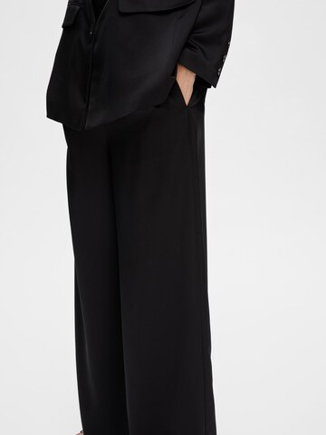 SELECTED FEMME Wide leg Broek 'Tasja' in Zwart