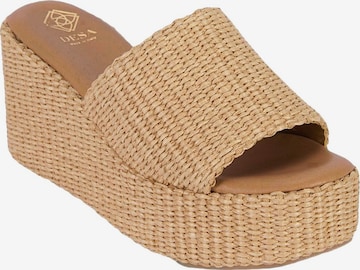 Desa - Zapatos abiertos 'DESA Damen-Keilsandalen aus Raffia' en beige: frente