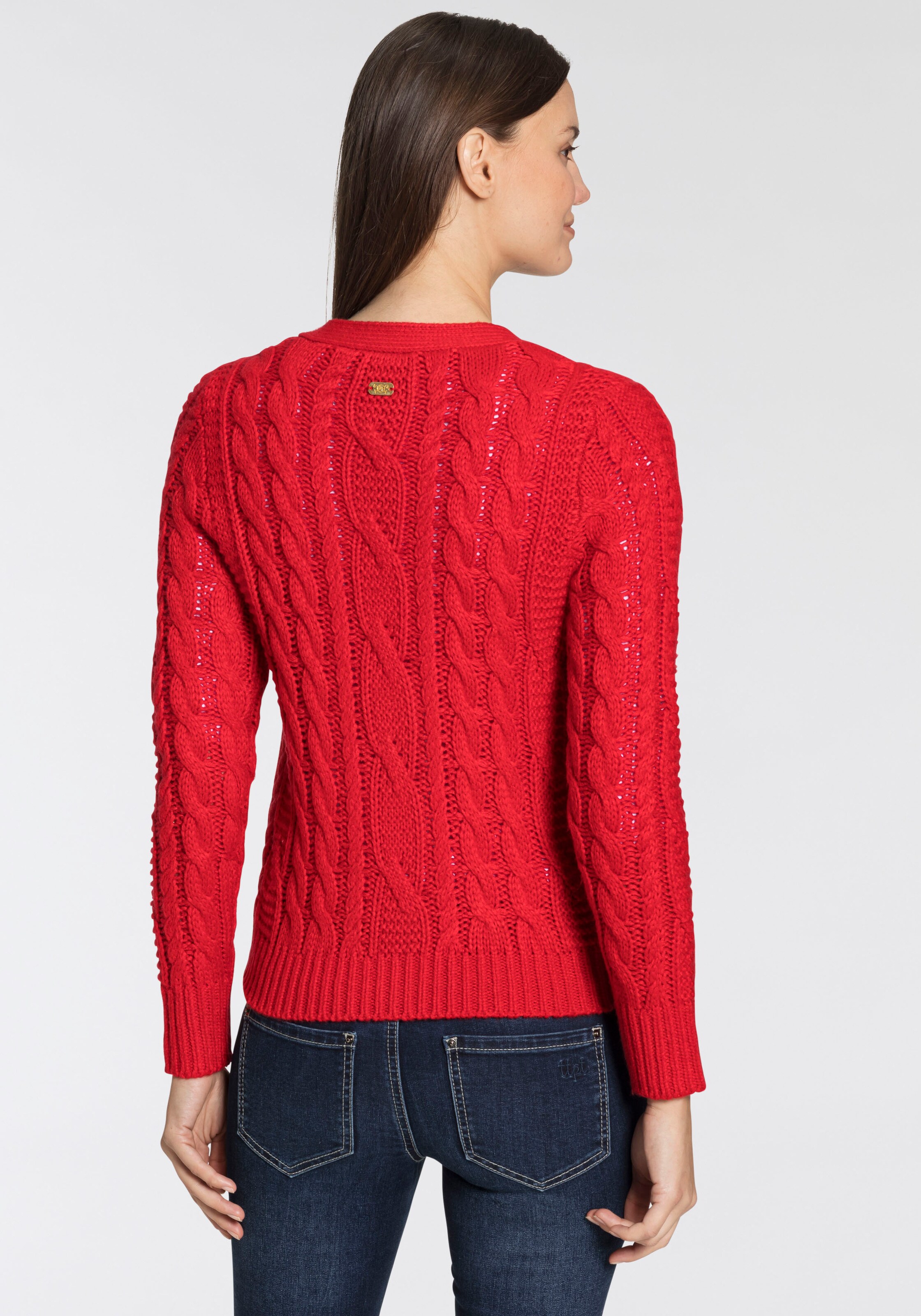 Frauen Pullover & Strick Tom Tailor Polo Team Strickjacke in Rot - ST54110 Frauen Pullover & Strick Tom Tailor Polo Team Strickjacke in Rot - ST54110